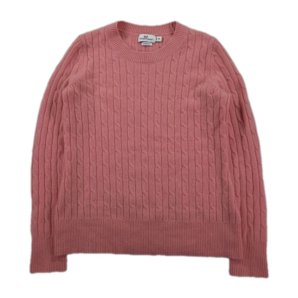 Vineyard Vines Cashmere Sweater Womens Medium Cable Knit Pink